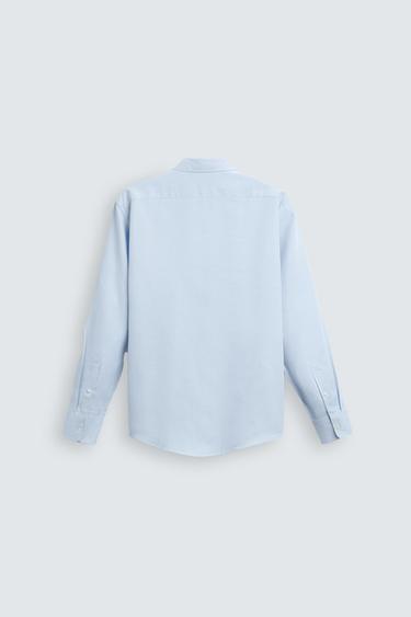 EASY CARE TEXTURED SHIRT - Sky blue by Zara - Image 6