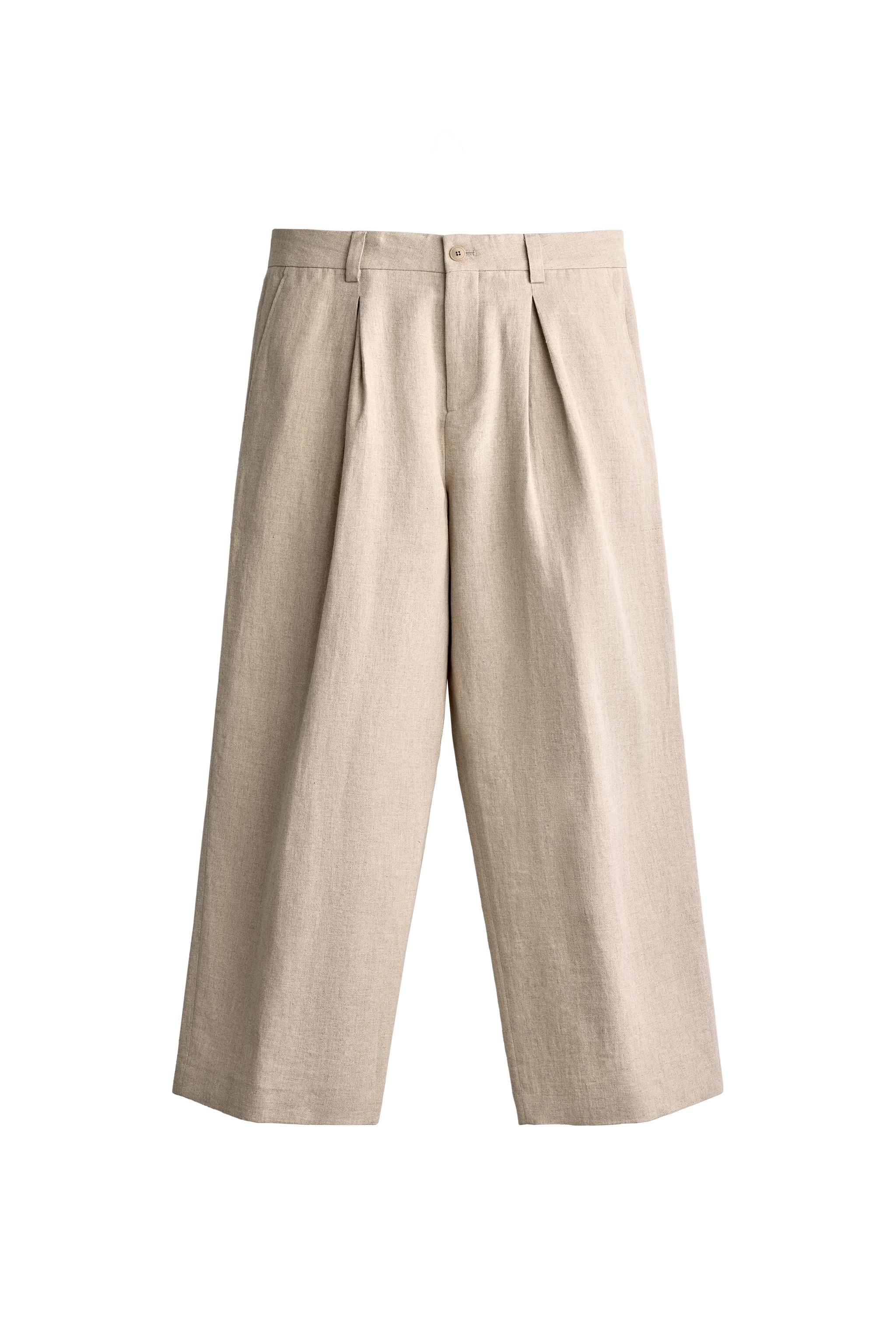 PANTALON DE COSTUME DÉCONTRACTÉ À PLIS