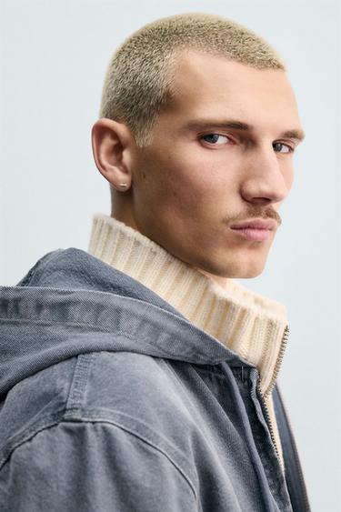 BLOUSON À CAPUCHE LAVÉ - Bleu délavé de Zara - Image 5