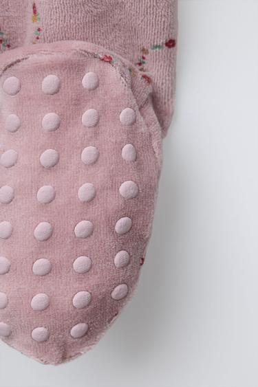 PYJAMA EN VELOURS CŒURS ET FLEURS - Rose poudré de Zara - Image 3