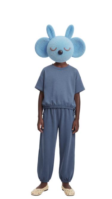 طقم تيشرت بربطات وبنطلون JOGGER - أزرق وسط الخاص بـ Zara