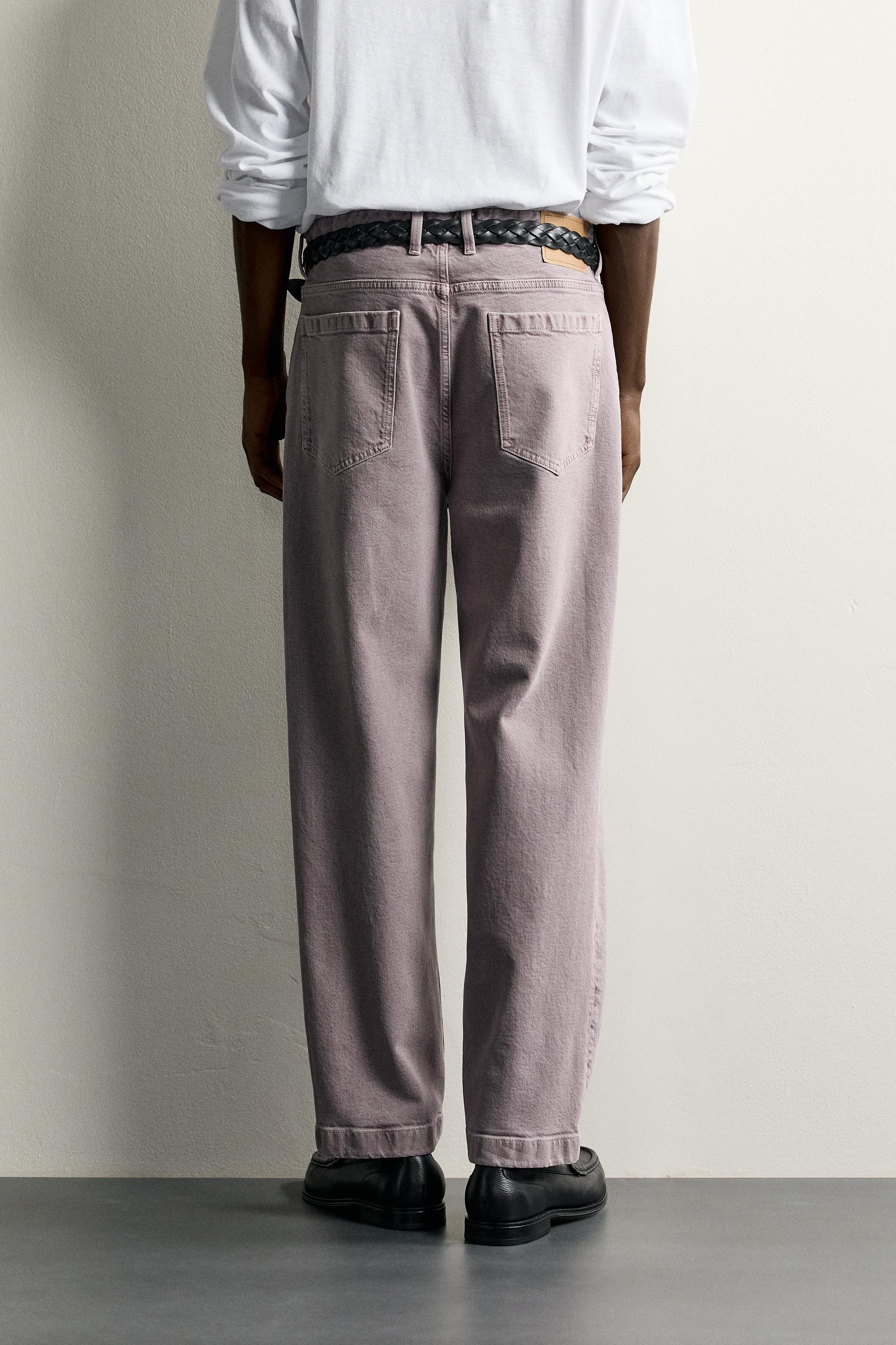 Мужские брюки Zara WASHED STRAIGHT FIT PANTS — фото 3