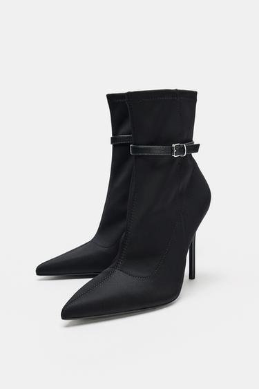 HEELED ANKLE BOOTS WITH BUCKLE - Black by Zara - Image 3