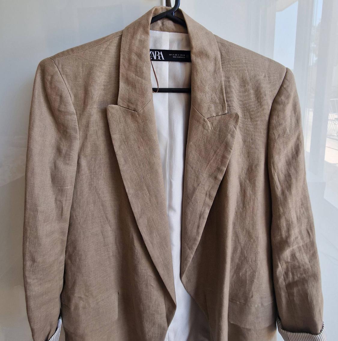LINEN BLAZER WITH PRINTED SLEEVES - Image 2