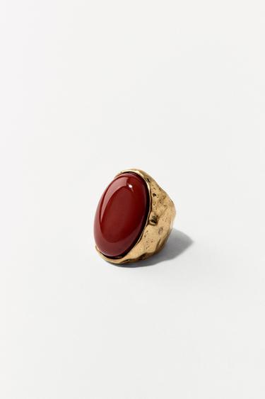 Zara STONE RING - Golden