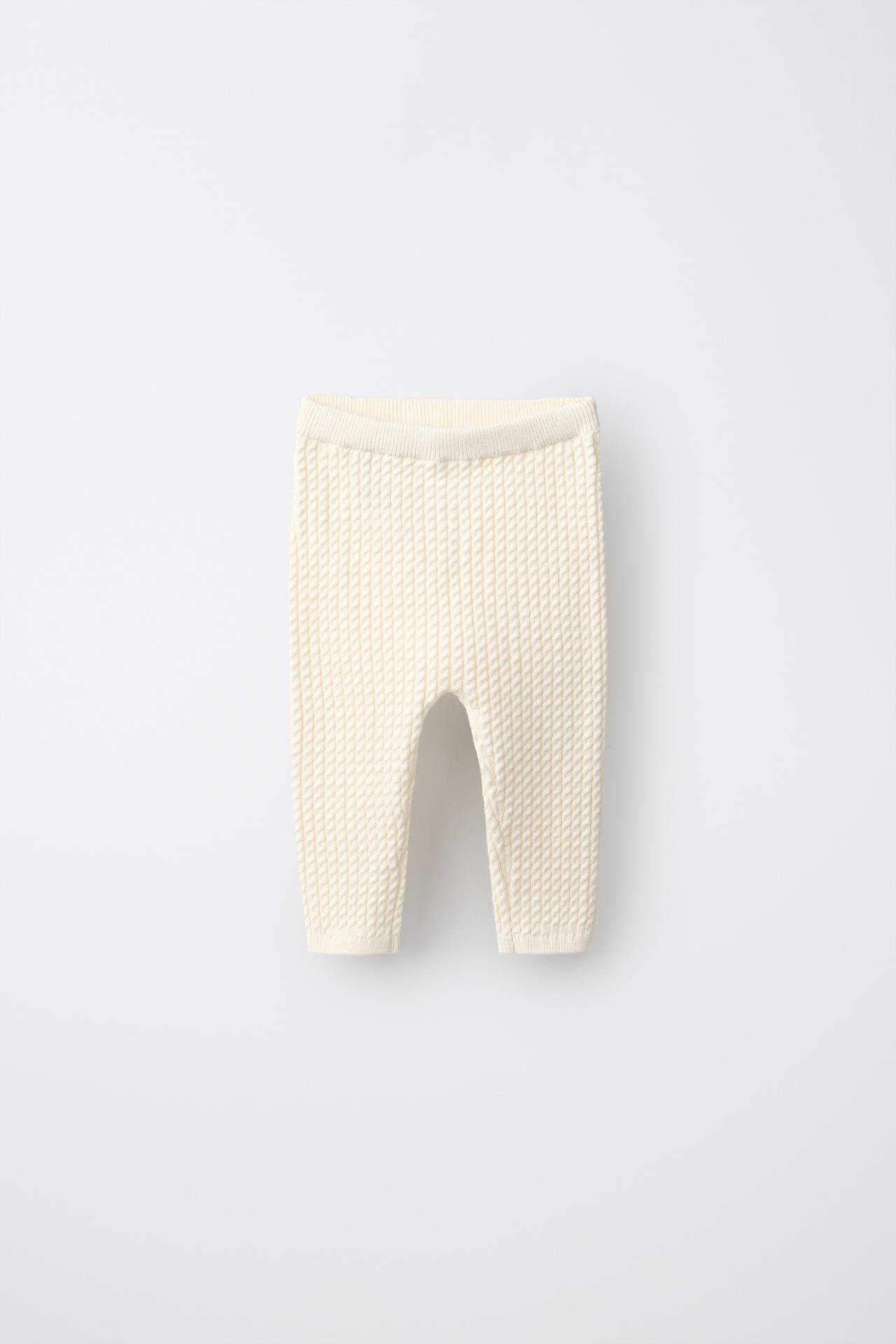 CABLE KNIT LEGGINGS — Ecru