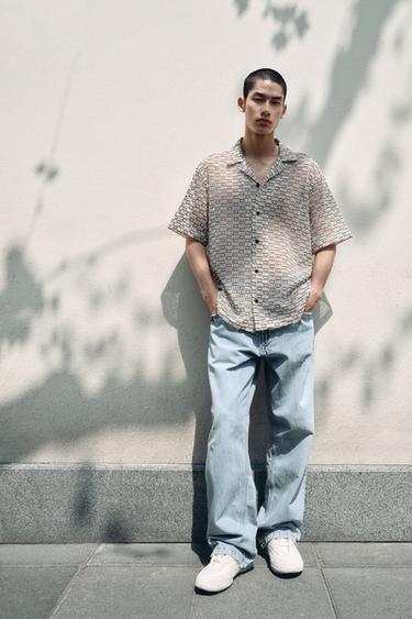 Zara BAGGY FIT 吊襠牛仔褲 - 淡藍色