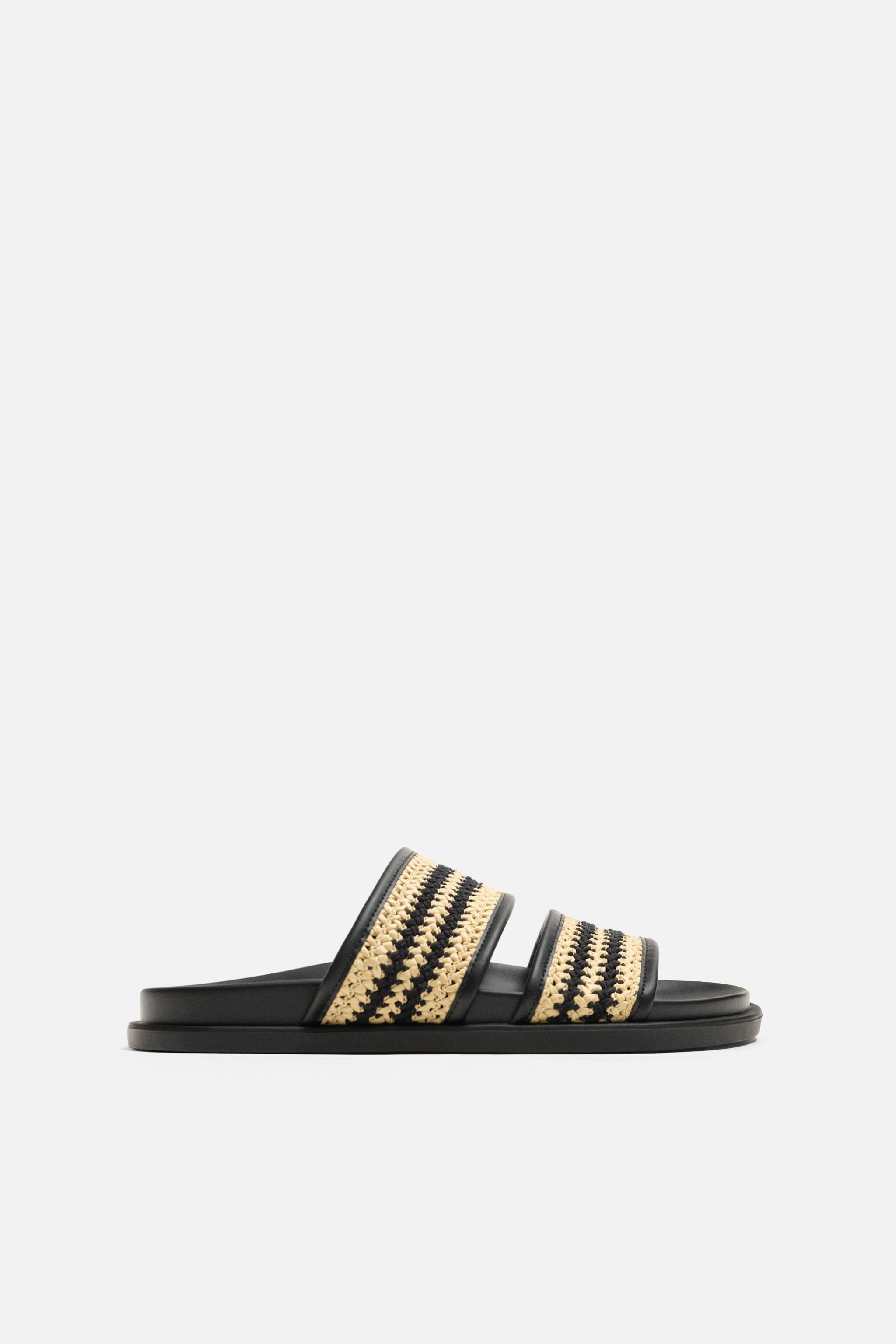 ★ドイツ発*ZARA*新作*本革スエードダブルストラップサンダル/D ダブルストラップレザーサンダル - エクリュ | ZARA Japan / 日本