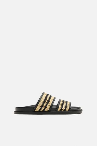 Zara BRAIDED STRAP SANDALS - Two-tone - Image 0