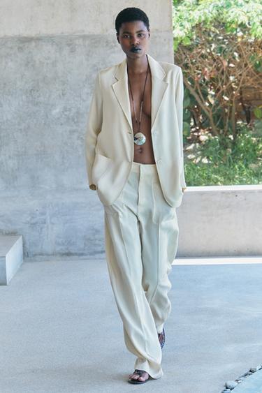 СТРУЯЩИЕСЯ БРЮКИ — ZW COLLECTION — ЭКРЮ от Zara — изображение 0