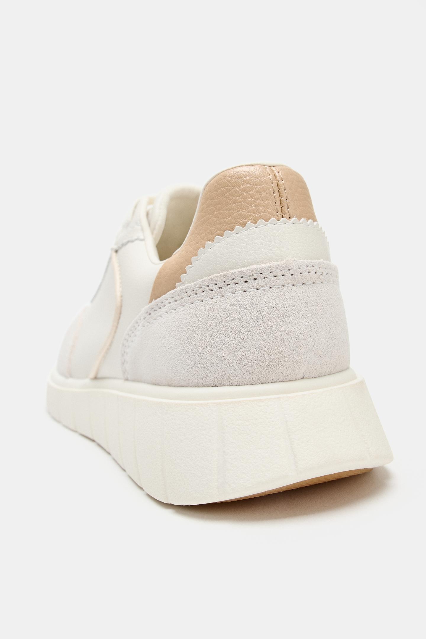 Женские кроссовки Zara Contrast Heel, цвет: Молочный белый — фото 6