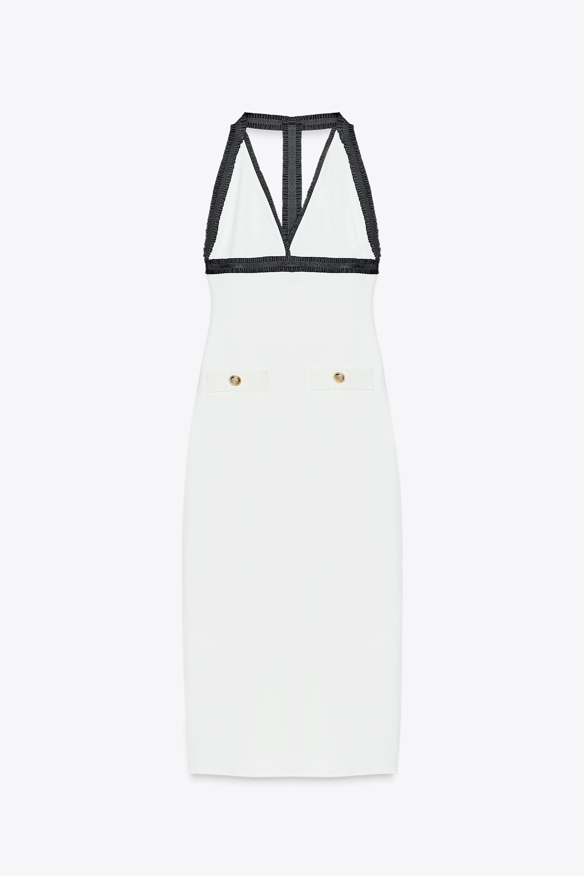 HALTER STRETCH CONTOURING DRESS - White | ZARA United States