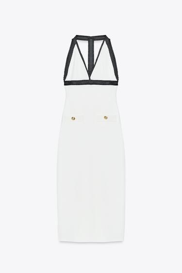 HALTER STRETCH CONTOURING DRESS - White by Zara - Image 5