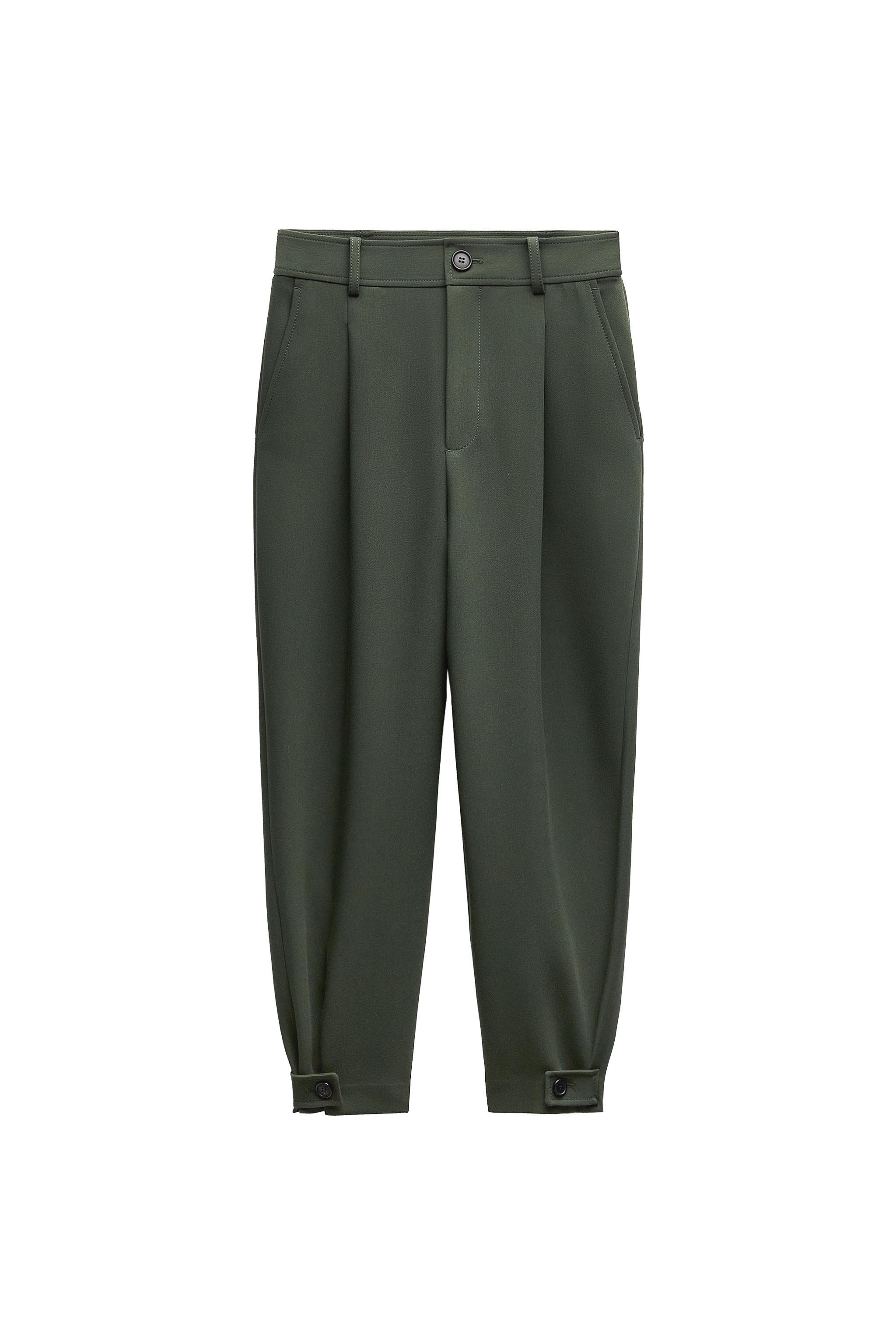 CARROT FIT TROUSERS WITH DARTED HEMS - Grey