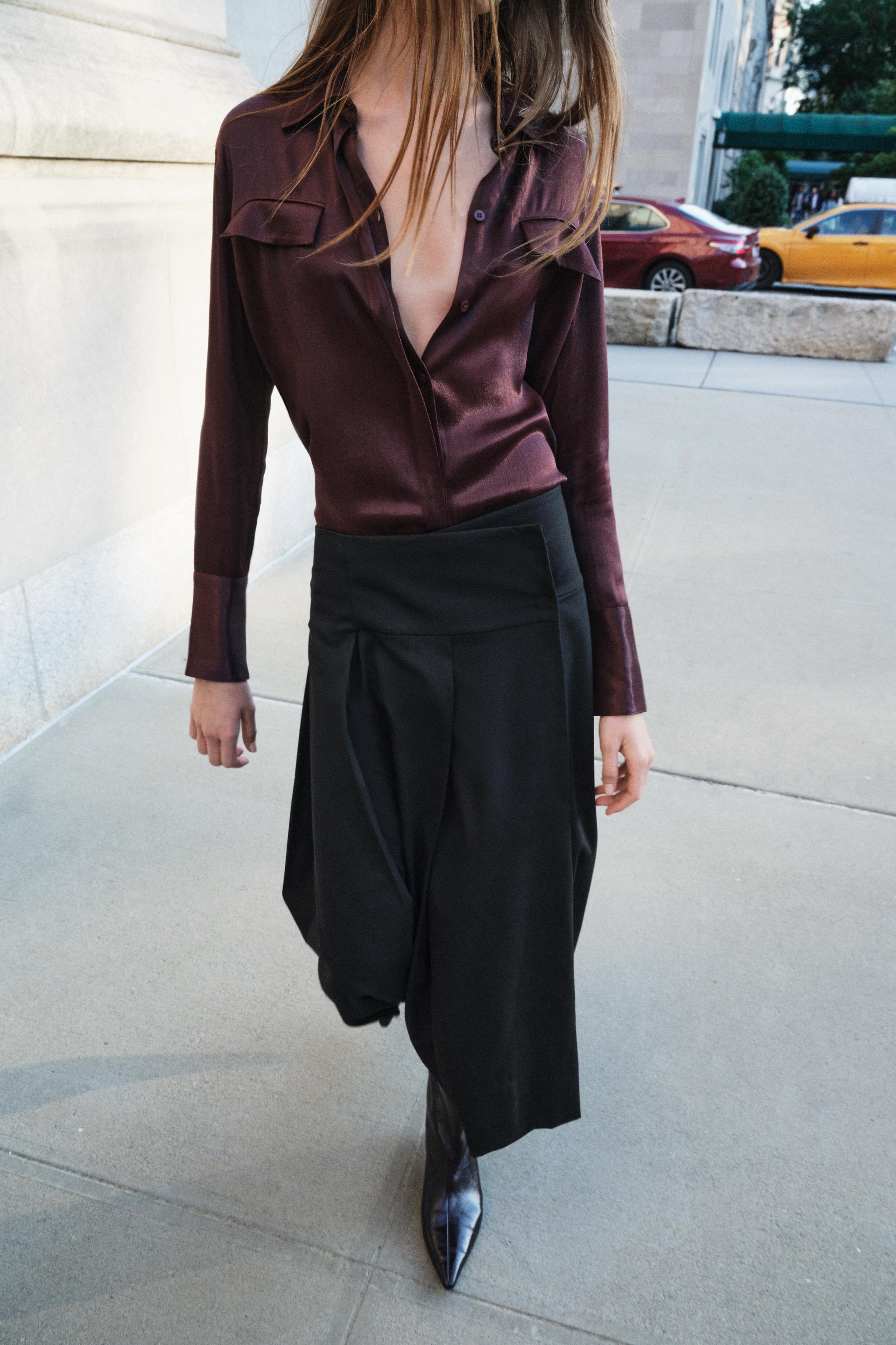 SATIN EFFECT POCKET SHIRT ZW COLLECTION
