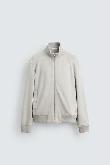 CAZADORA EFECTO ANTE - Gris claro de Zara