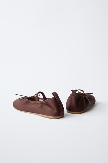 LIMITED EDITION BOW BALLET FLATS - Burgundy Red by Zara - Image 4