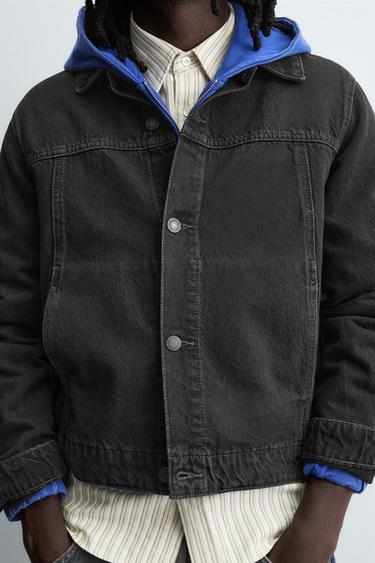 BASIC DENIM JACKET - Charcoal by Zara - Image 6