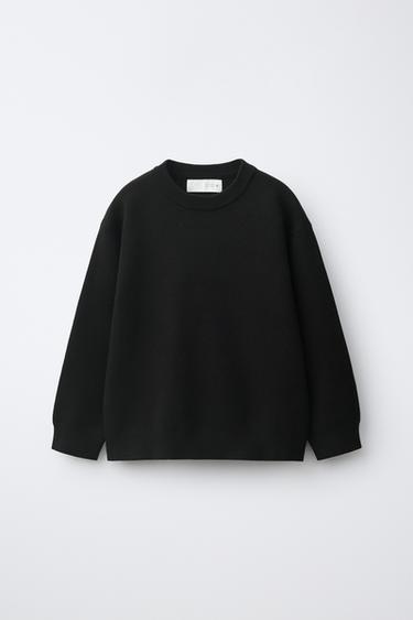 PLAIN KNIT JUMPER - Black by Zara