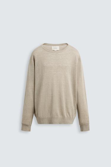 LIGHTWEIGHT LINEN SWEATER - Beige marl by Zara