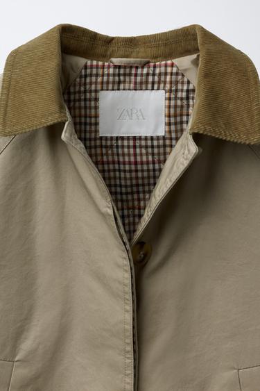 TRENCH COL VELOURS CÔTELÉ - Beige de Zara - Image 6