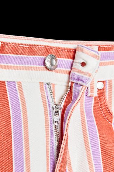SHORTS Z1975 MOM FIT HOHER BUND MIT STREIFEN - Bunt von Zara