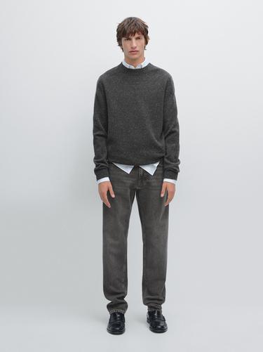 Zara Crew neck sweater in 100% wool - Anthracite Gray - Image 0