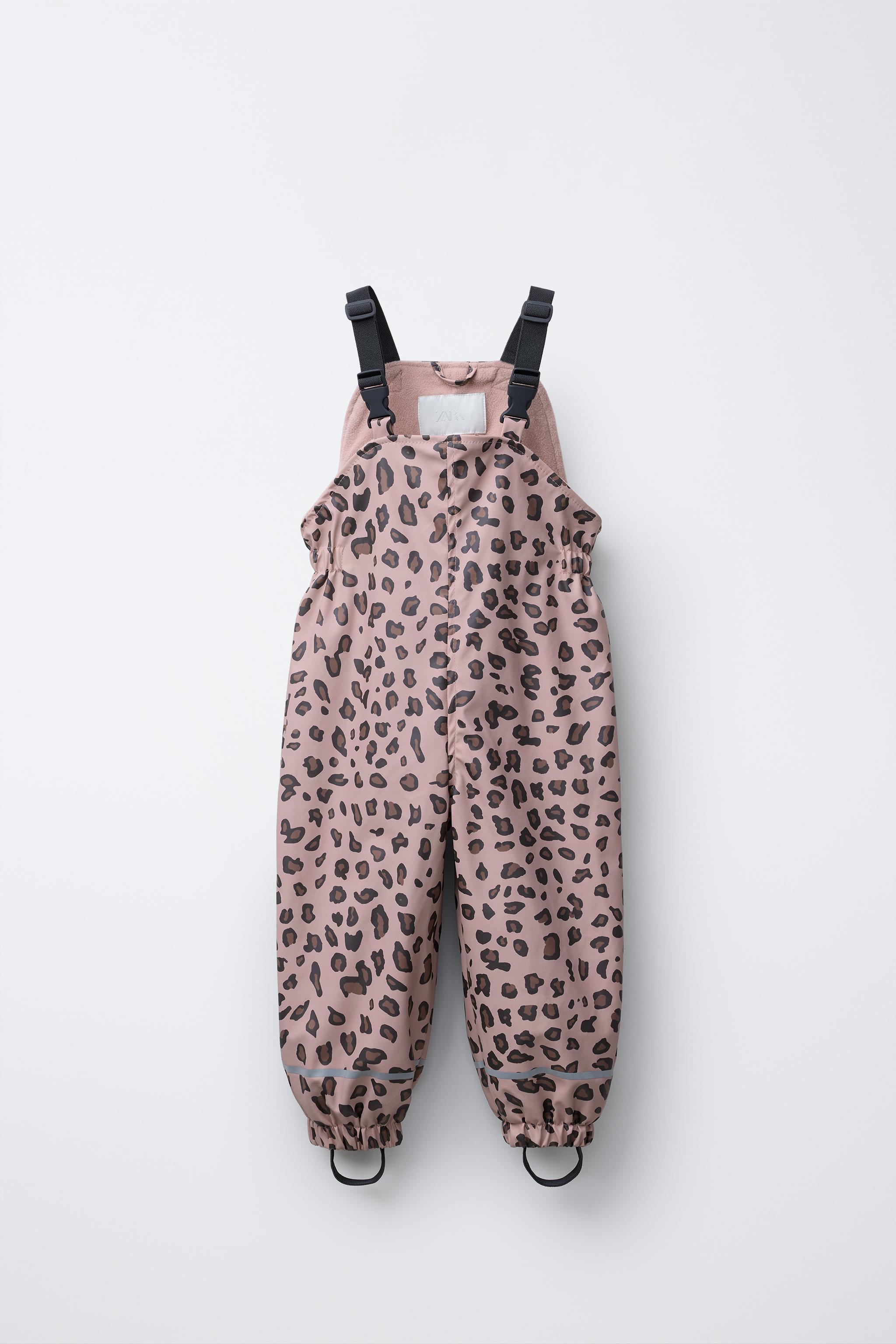 WATER RESISTANT PRINTED RUBBERIZED OVERALLS - Pink | ZARA