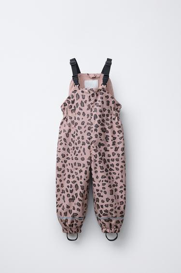 Zara WATER RESISTANT PRINTED RUBBERIZED OVERALLS - Pink