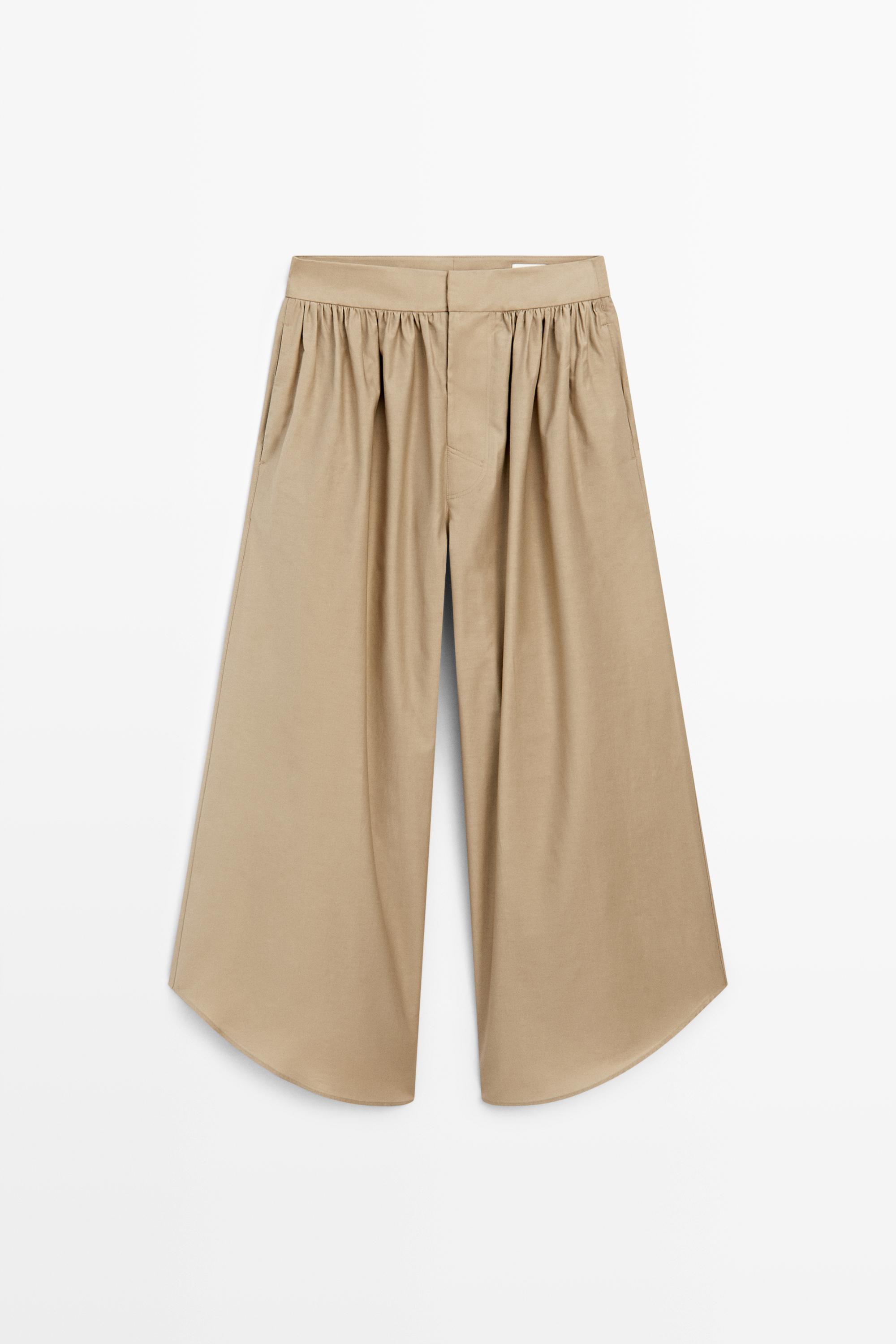 Culottes with pleated details - LIMITED EDITION — Beige