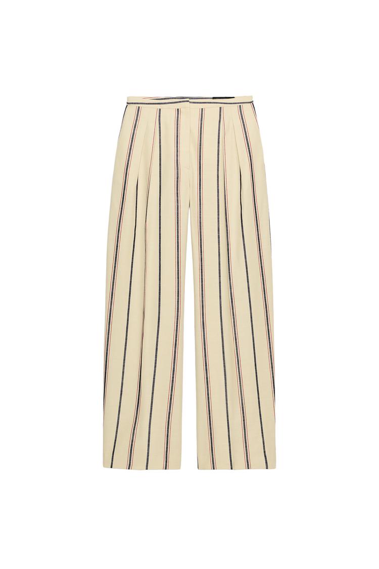 ZW COLLECTION STRIPED PLEATED TROUSERS