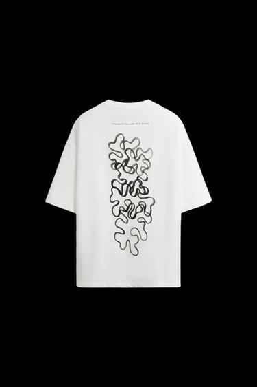 SWEATSHIRT MIT ABGESETZTEM PRINT - Weiß von Zara