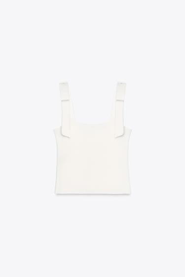 TOP LACETS STRETCH - Blanc cassé de Zara - Image 7