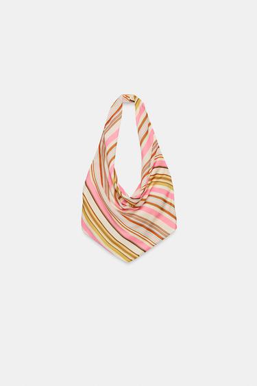 TOP SATINÉ HALTER À RAYURES - Multicolore de Zara - Image 2