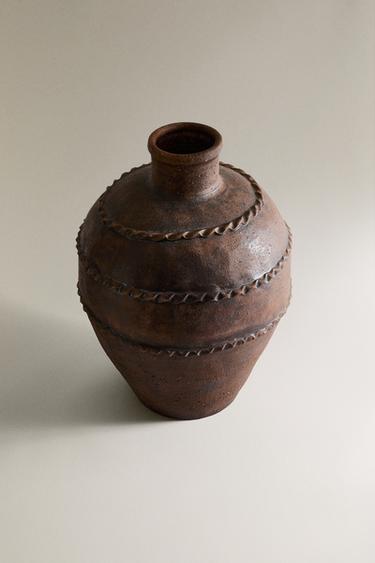LARGE TERRACOTTA VASE - Khaki by Zara - Image 1
