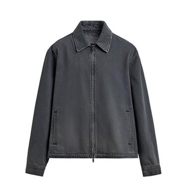 CAZADORA DENIM REGULAR FIT CREMALLERA - Índigo escuro de Zara