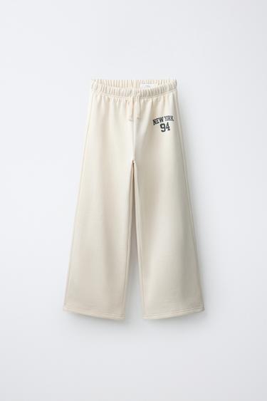 PANTALÓN WIDE LEG VARSITY - Crudo de Zara