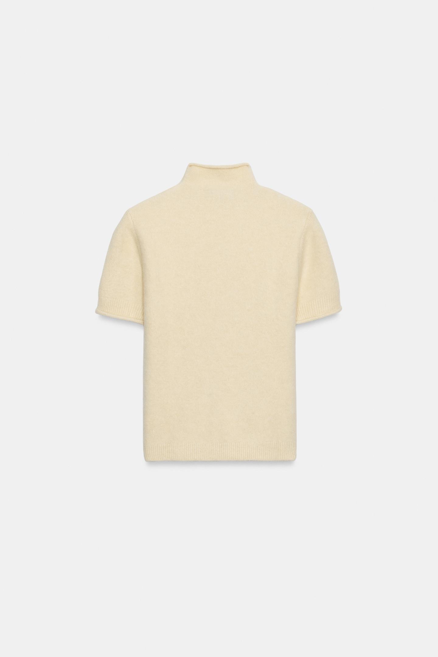 Женский свитер Zara Soft Short Sleeve Knit, цвет: Сливочный — фото 8