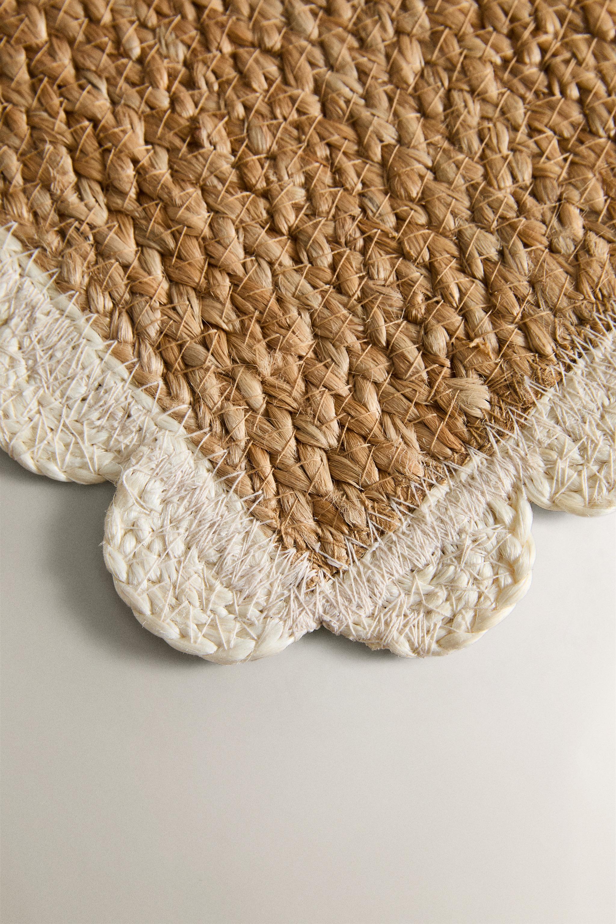 WAVY JUTE PET AREA RUG — Light beige