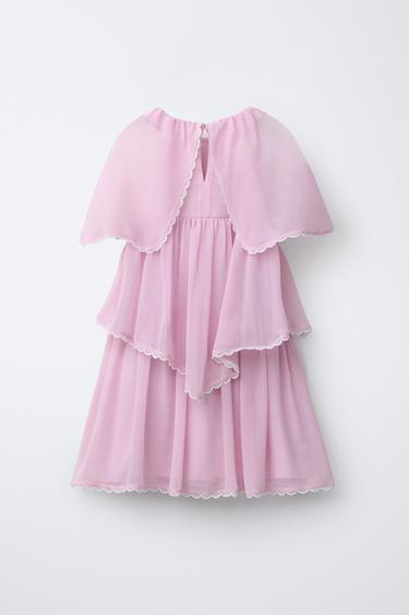 ROBE ROMANTIQUE À CAPES - Rose pastel de Zara - Image 1