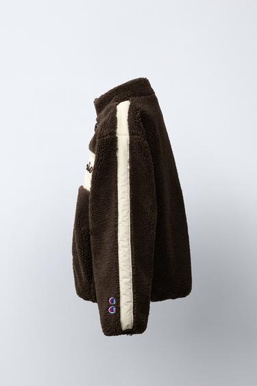 VESTE EFFET MOUTON DOUBLURE POLAIRE CHAMPION ® X ZARA - Chocolat de Zara - Image 2