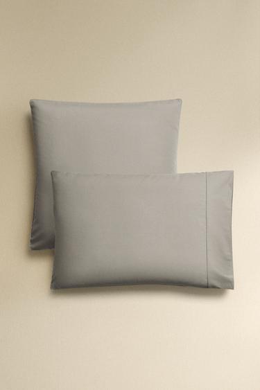 PERCALE PILLOWCASE (300 THREAD COUNT) - Mid-grey by Zara