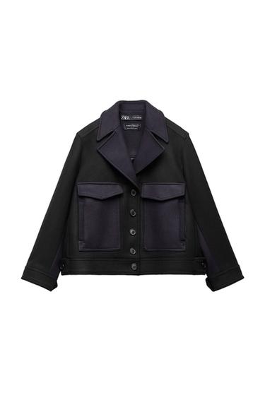 ZW COLLECTION CROPPED MANTECO WOOL COAT