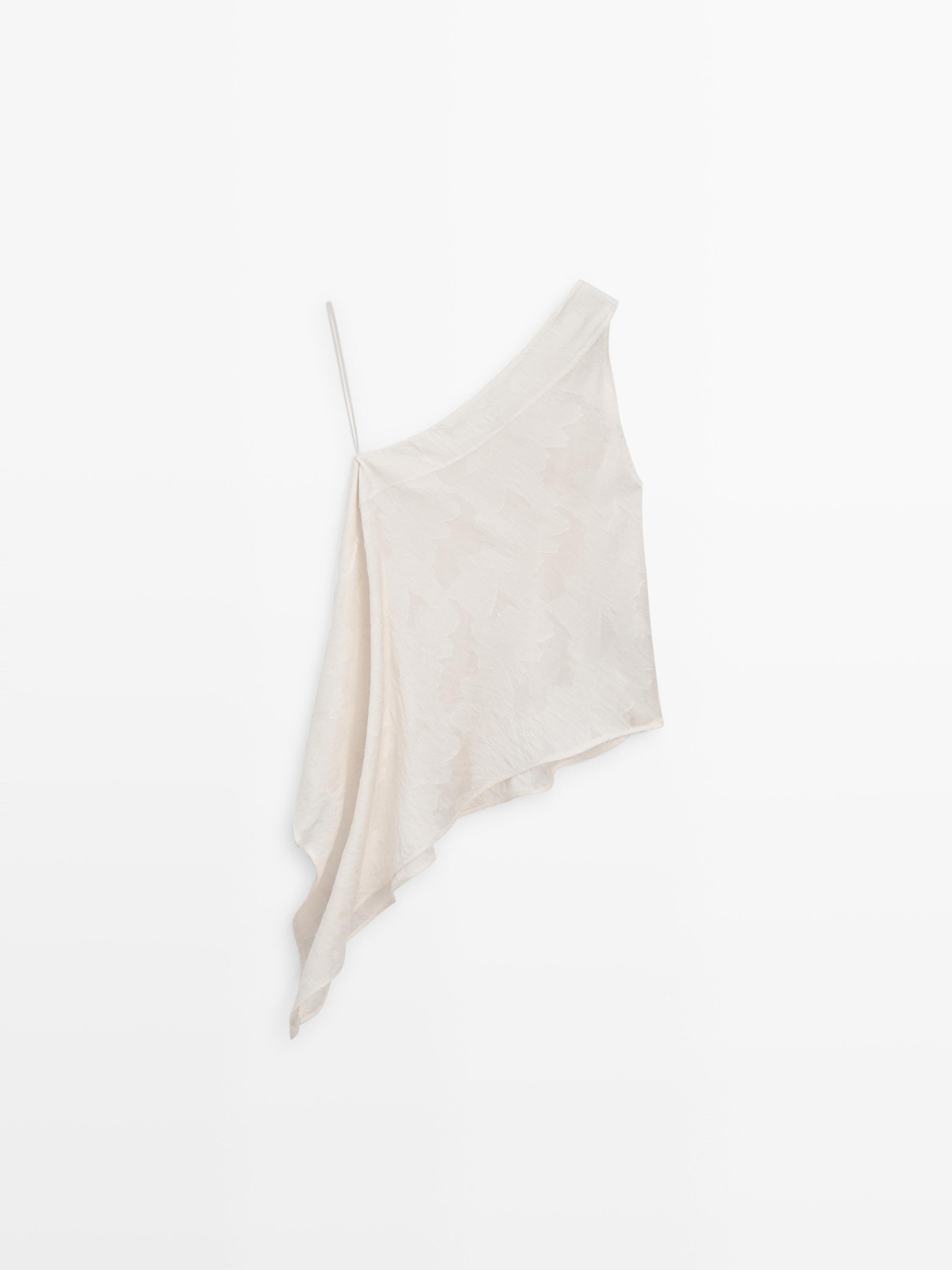Top with asymmetric neckline