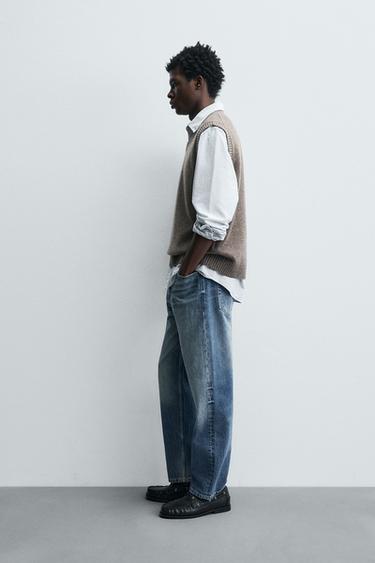 GILET EN MAILLE LAINE - brun de Zara - Image 3