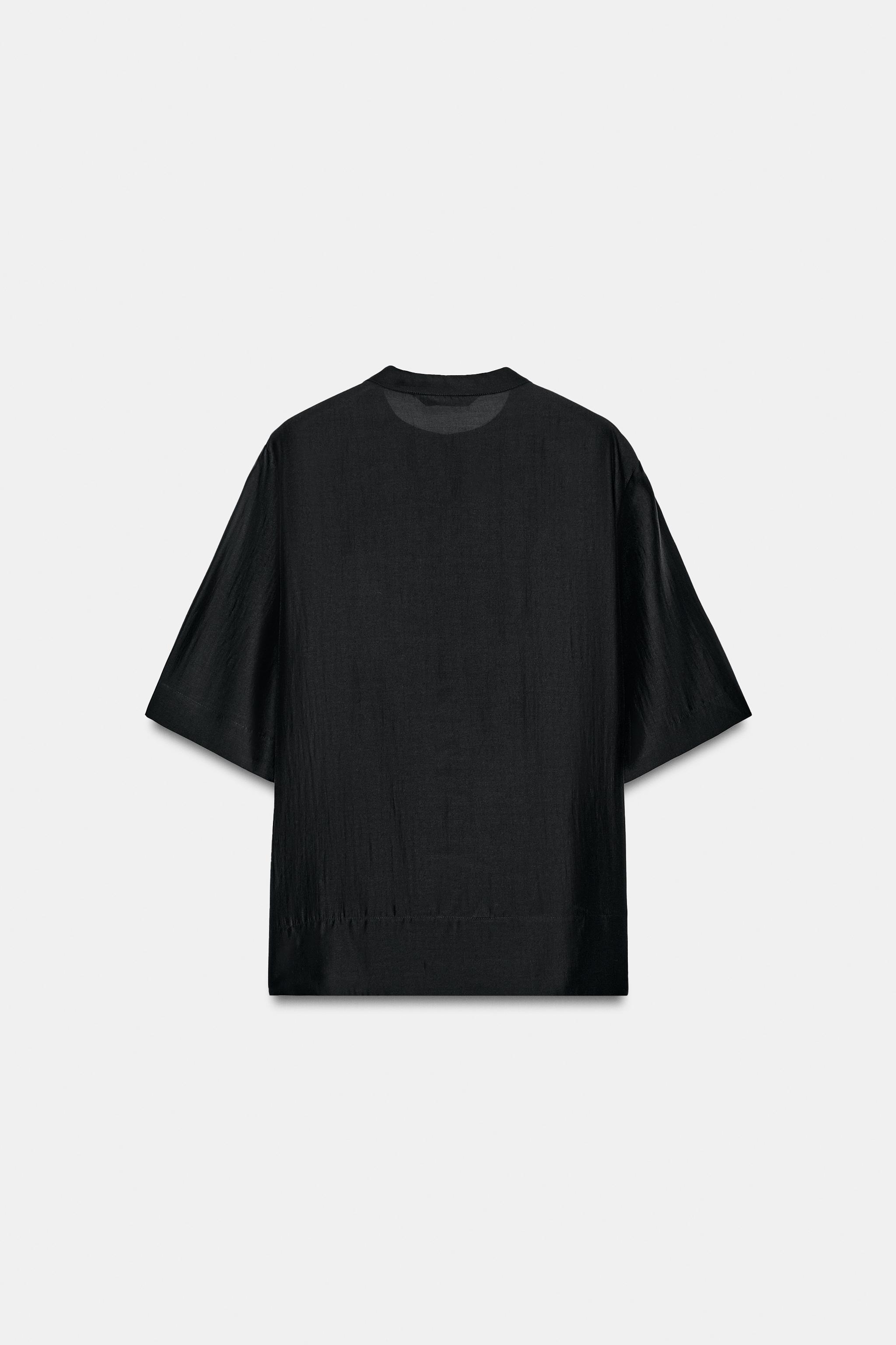 Женские блузки Zara SHORT SLEEVE FLOWY BLOUSE ZW COLLECTION — фото 8