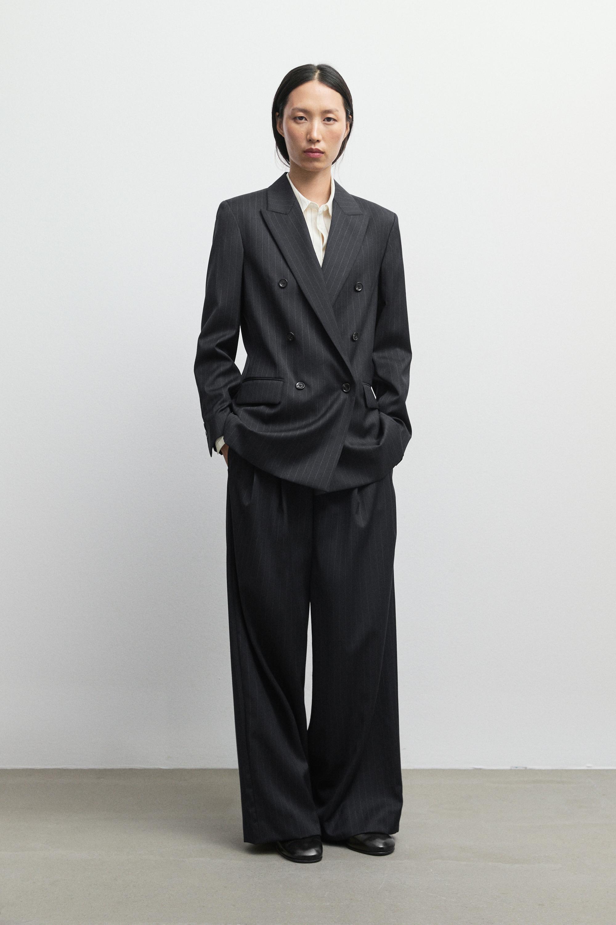100% wool pinstripe suit blazer