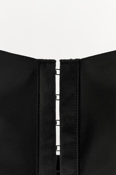 BODYSUIT WITH POLYAMIDE AND HOOKS - Black by Zara - Image 5