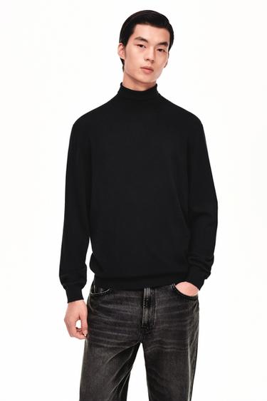 BASIC HIGH NECK SWEATER - Black by Zara