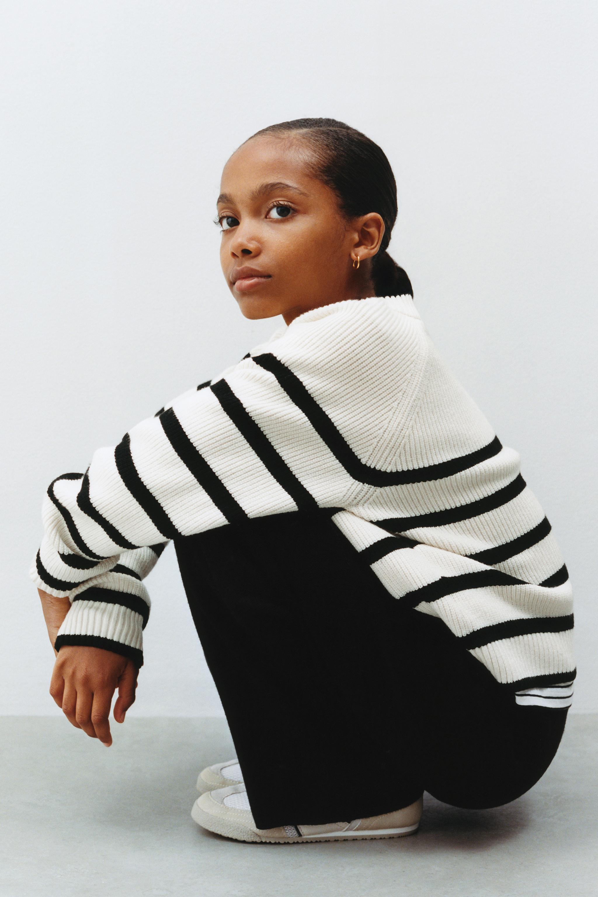 KNIT WIDE-LEG TROUSERS — Black